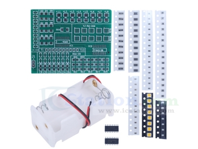DIY Kit SMD 15Bit RGB LED Flashing Analog Circuit Electronic Soldering SMD Component Welding Practice Board